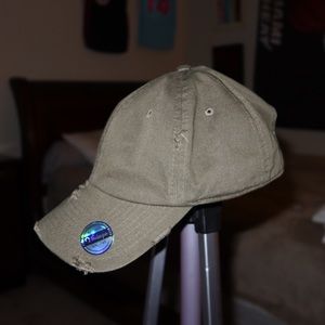 Hunter green hat “weathered effect” Vintage